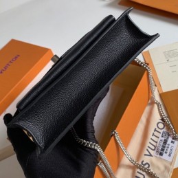 Replica Louis Vuitton Black MyLockme Chain Pochette