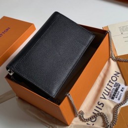Replica Louis Vuitton Black MyLockme Chain Pochette