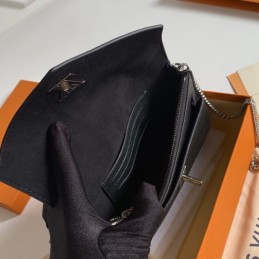 Replica Louis Vuitton Black MyLockme Chain Pochette