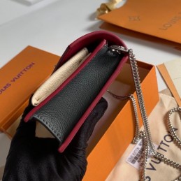 Replica Louis Vuitton Red Ivory MyLockme Chain Pochette
