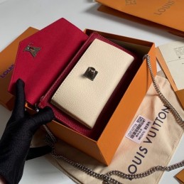 Replica Louis Vuitton Red Ivory MyLockme Chain Pochette