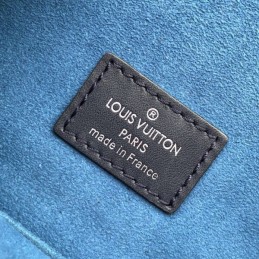 Replica Louis Vuitton Blue Leather Logo Messenger