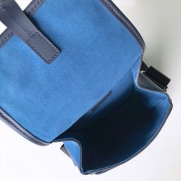 Replica Louis Vuitton Blue Leather Logo Messenger