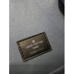 Replica Louis Vuitton Black Leather Logo Messenger