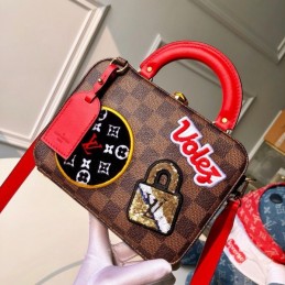 Replica Louis Vuitton Brown Damier Ebene Travel Patch Stories Box