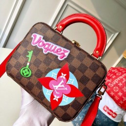 Replica Louis Vuitton Brown Damier Ebene Travel Patch Stories Box