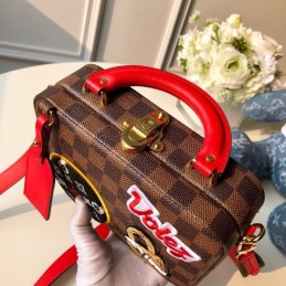 Replica Louis Vuitton Brown Damier Ebene Travel Patch Stories Box