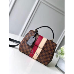 Replica Louis Vuitton Brown Damier Ebene Red Stripe Bond Street BB