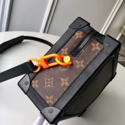 Replica Louis Vuitton Brown Monogram Black Trim Soft Trunk