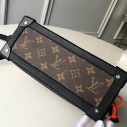 Replica Louis Vuitton Brown Monogram Black Trim Soft Trunk