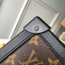 Replica Louis Vuitton Brown Monogram Black Trim Soft Trunk