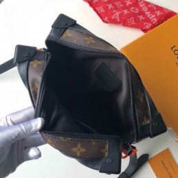 Replica Louis Vuitton Brown Monogram Black Trim Soft Trunk