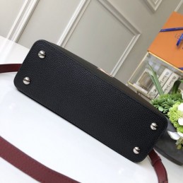 Replica Louis Vuitton Black Pale Pink Handle Capucines BB