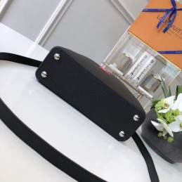 Replica Louis Vuitton Black Red Handle Capucines BB