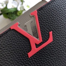Replica Louis Vuitton Black Red Handle Capucines BB