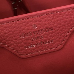 Replica Louis Vuitton Black Red Handle Capucines BB