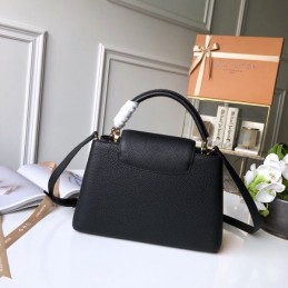 Replica Louis Vuitton Black Floral Capucines BB