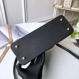 Replica Louis Vuitton Black Floral Capucines BB