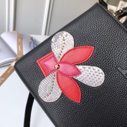 Replica Louis Vuitton Black Floral Capucines BB