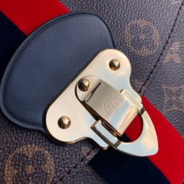 Replica Louis Vuitton Brown Monogram Red Black Stripe Georges BB