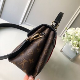 Replica Louis Vuitton Brown Monogram Red Black Stripe Georges BB