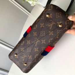 Replica Louis Vuitton Brown Monogram Red Black Stripe Georges BB