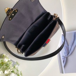 Replica Louis Vuitton Brown Monogram Red Black Stripe Georges BB