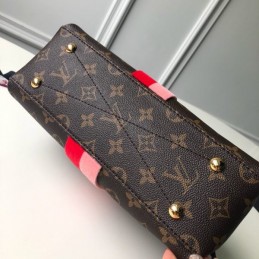 Replica Louis Vuitton Brown Monogram Red Stripe Georges BB - Style 2