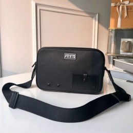 Replica Louis Vuitton Black Leather Alpha Messenger