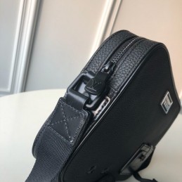 Replica Louis Vuitton Black Leather Alpha Messenger