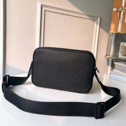 Replica Louis Vuitton Black Leather Alpha Messenger