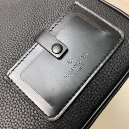 Replica Louis Vuitton Black Leather Alpha Messenger