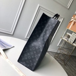 Replica Louis Vuitton Black White Monogram Eclipse Split Shopping Bag