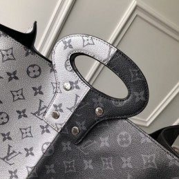 Replica Louis Vuitton Black White Monogram Eclipse Split Shopping Bag