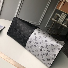 Replica Louis Vuitton Black White Monogram Eclipse Split Shopping Bag