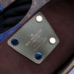 Replica Louis Vuitton Brown Blue Monogram Split Shopping Bag