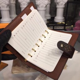 Replica Louis Vuitton Brown Monogram Ring Binder Notebook