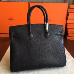 Replica Hermes Black Beige Crocodile Leather Kelly 35 Gold Hardware Bag
