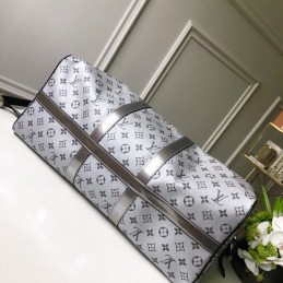 Replica Louis Vuitton Black White Monogram Eclipse Keepall Bandouliere 50
