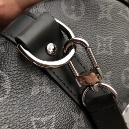 Replica Louis Vuitton Black White Monogram Eclipse Keepall Bandouliere 50