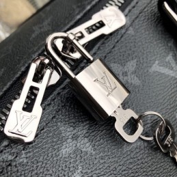 Replica Louis Vuitton Black White Monogram Eclipse Keepall Bandouliere 50