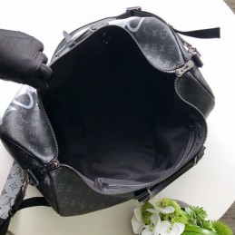 Replica Louis Vuitton Black White Monogram Eclipse Keepall Bandouliere 50