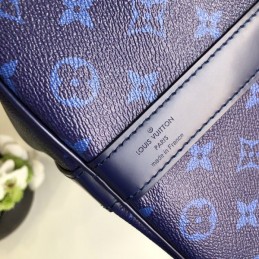 Replica Louis Vuitton Brown Blue Monogram Keepall Bandouliere 50
