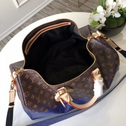 Replica Louis Vuitton Brown Blue Monogram Keepall Bandouliere 50