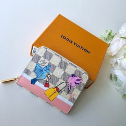 Replica Louis Vuitton White Damier Azur Cartoon Zippy Coin Purse