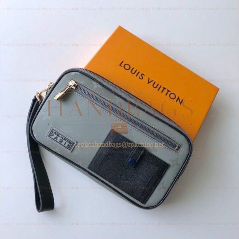 Replica Louis Vuitton Gray Monogram Alpha Clutch