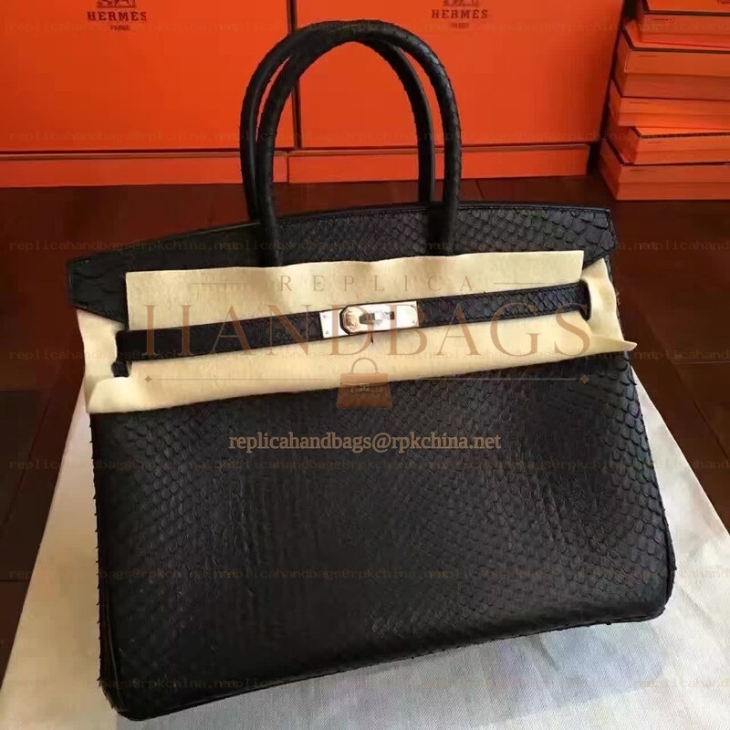Replica Hermes Black Beige Crocodile Leather Birkin 30 Palladium Hardware Bag