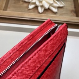 Replica Louis Vuitton Red Leather Black Trim Pochette Voyage MM