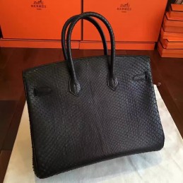 Replica Hermes Black Beige Crocodile Leather Birkin 30 Palladium Hardware Bag