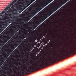 Replica Louis Vuitton Red Leather Black Trim Pochette Voyage MM